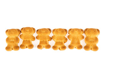 cookie teddy bear on white background
