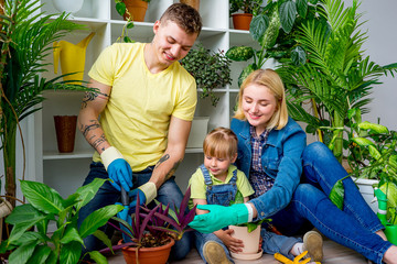 Family gardening together