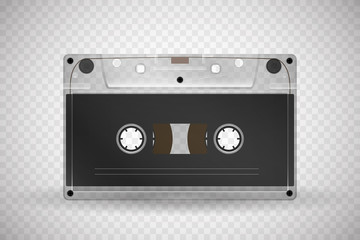 Audio cassette tape vector illustration. isolated on a transparent background.