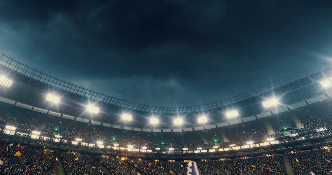 Rugby player jumps with a ball
