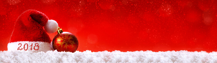 Happy new year 2018 santa hat .