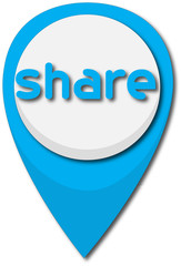 localisation icon with share word 