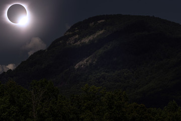 The great american eclipse in 2017 over Yonah Mountain
