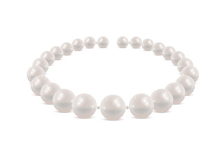 Realistic white pearl necklace. 
