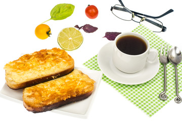 Coffee with sandwiches for an office lunch