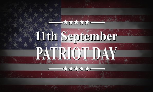 Patriot Day of USA background on american flag