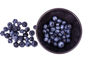 Blueberries in black bowl