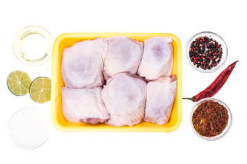 Pieces of raw chicken for cooking