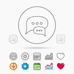 Chat icon. Comment message sign.