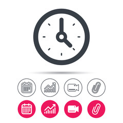 Clock icon. Mechanical watch sign.