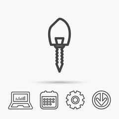 Dental implant icon. Oral prosthesis sign.