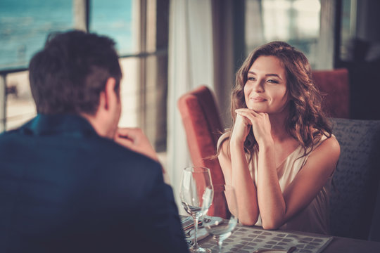 Beautiful Couple In A Restaurant