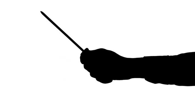 Male hand holding a screwdriver Isolated black silhouette of a male hand holding a crosshead screwdriver against white background