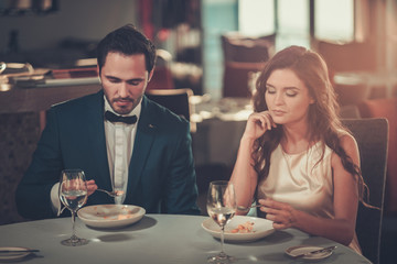 Beautiful couple in a restaurant