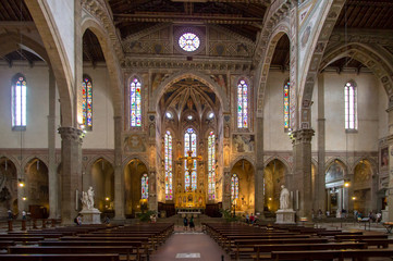 Fototapeta premium The interior of the Basilica of Santa Croce