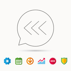 Left arrow icon. Previous sign.