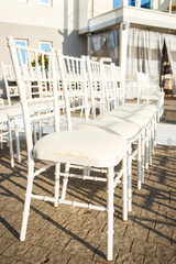 chairs for wedding guests at the ceremony