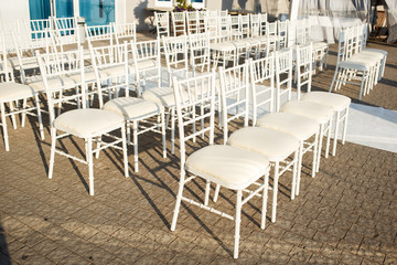 chairs for wedding guests at the ceremony