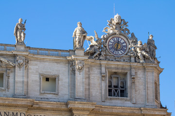 Statues on the Cathedral of St. Peter in Rome