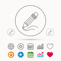 Pencil icon. Drawing tool sign.