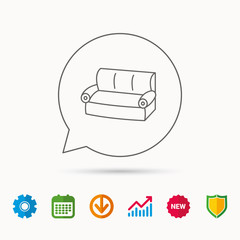 Sofa icon. Comfortable couch sign.