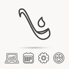 Soup ladle icon. Kitchen spoon sign.