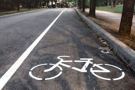 Bicycle Lanes Sign In Park