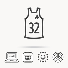 Team assistant icon. Basketball shirt sign.