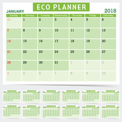 eco planner in green color illustration