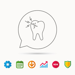 Toothache icon. Dental healthcare sign.