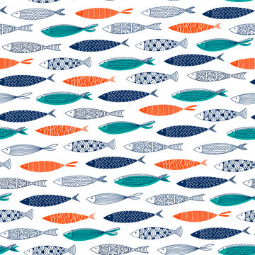 Seamless pattern from decorative fish