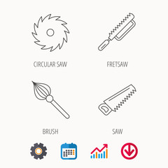 Fretsaw and repair tools icons.