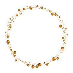 Fototapeta premium 3D detailed illustration of a drop of water gold color.