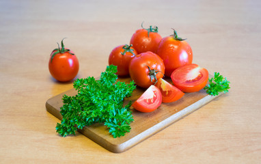 vegetables on the board
