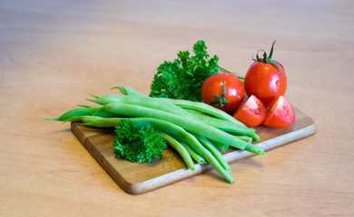 vegetables on the board