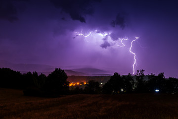 view from osada sniezka with lightning in sky © Marek R. Swadzba