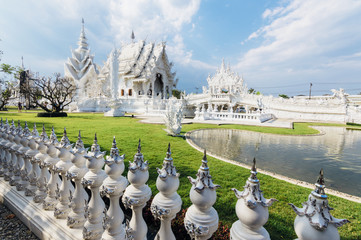 Wat Rong Khun (White Temple) - art exhibit in the style of a Buddhist temple in Chiang Rai...