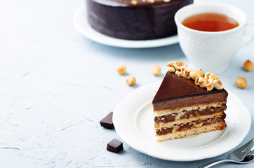 Merengue hazelnut chocolate cake