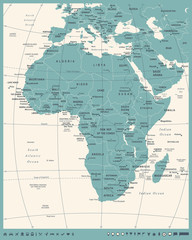 Africa Map - Vintage Vector Illustration