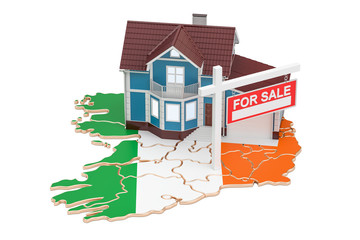 Property for sale and rent in Ireland concept, 3D rendering