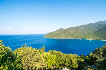 Obraz premium Island life - tropical nature, green, sea, blue, wallpaper