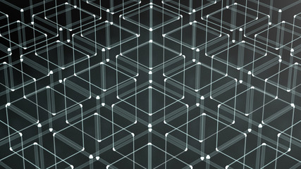 Abstract geometric background with glow. 3d illustration, 3d rendering.