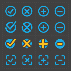 Vector colorful confirm icons set