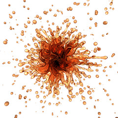 Explosion, splash of transparent liquid isolated on white background.