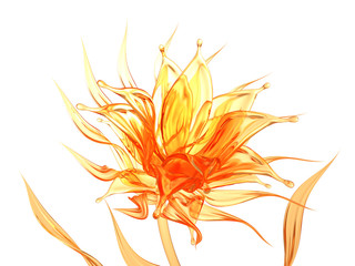 Fototapeta na wymiar Splash orange juice isolated white background. 3d illustration, 3d rendering.