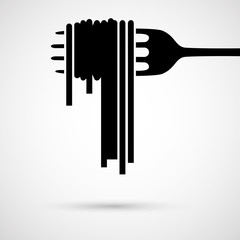 Spaghetti on fork icon