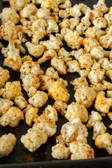 Homemade roasted cauliflower with turmeric and herbs