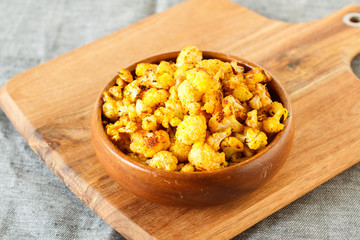 Homemade roasted cauliflower with turmeric and herbs