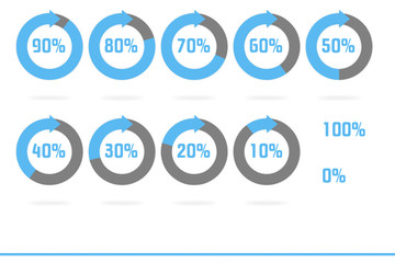 indicatori di percentuale azzurro