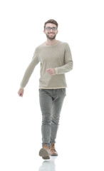 Young confident man going forward